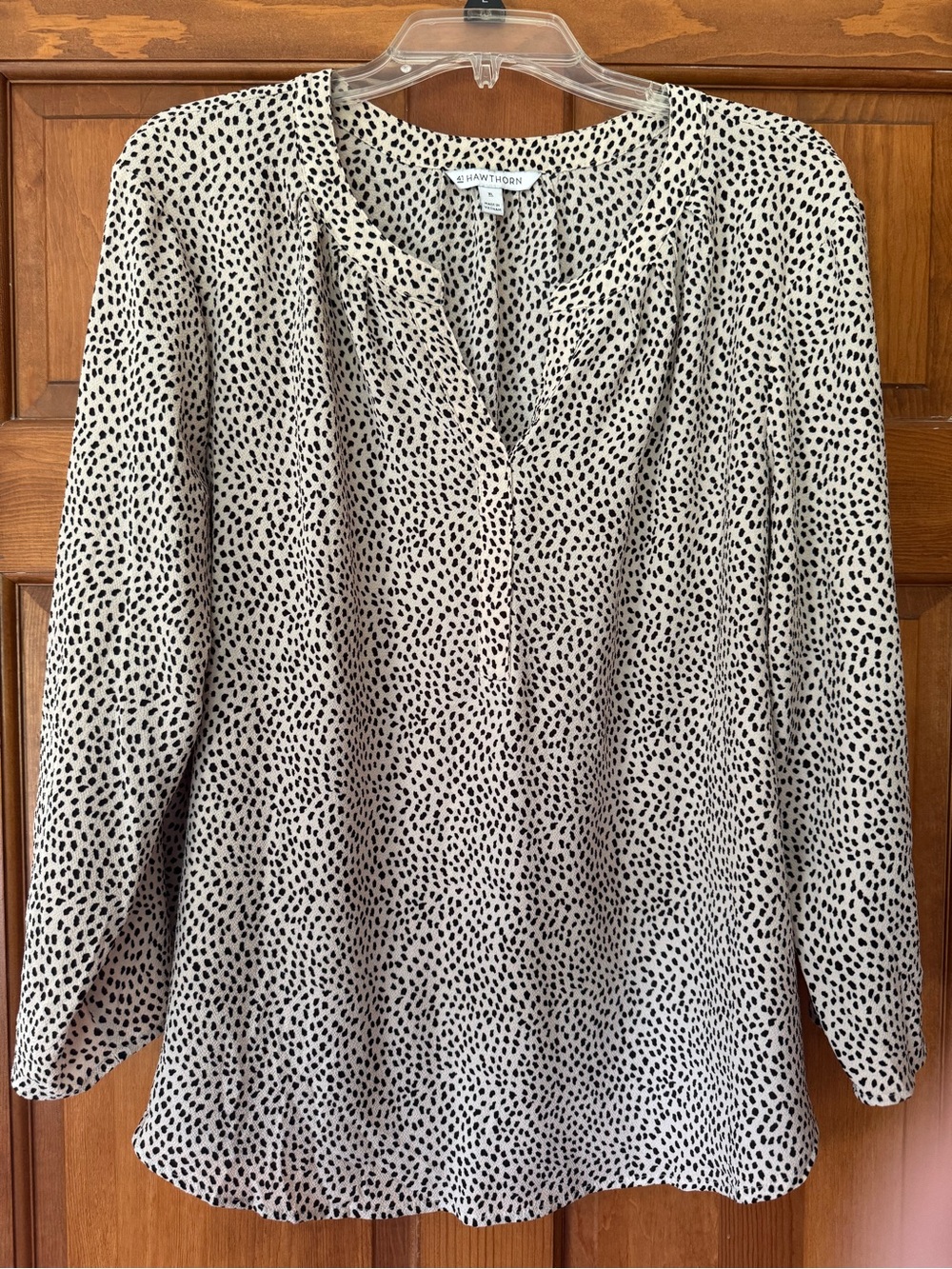 41 Hawthorn Cream Blouse with Black Spot Print